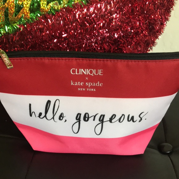 Clinique X Kate Spade Color Block Nylon Cosmetic Pouch NWOT - Picture 4 of 8